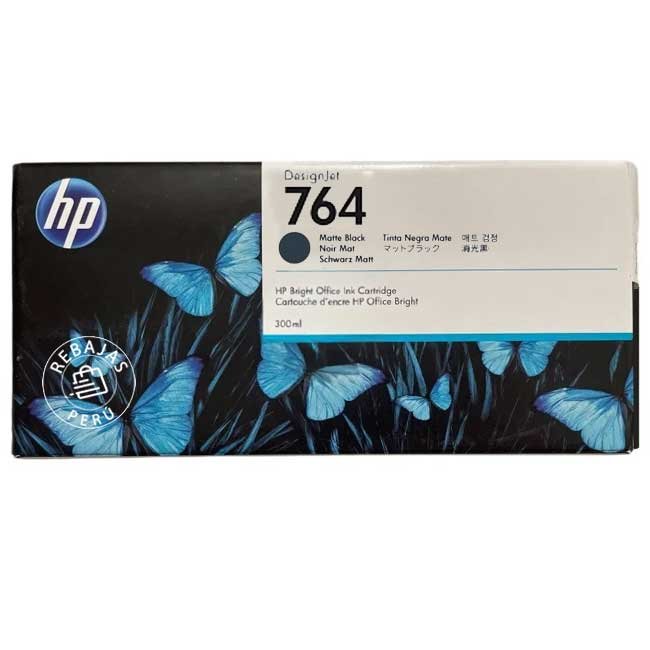 Tinta HP 764 Matte Black original C1Q16A de 300ml para plotters HP DesignJet