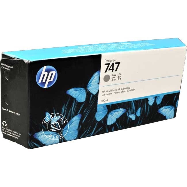 Tinta HP 747 Gray P2V86A de 300ml para Z6 Z9 – Calidad y Durabilidad