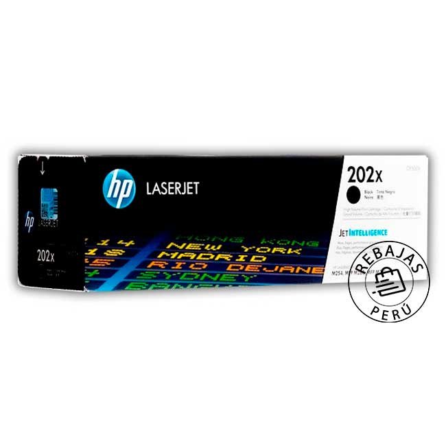 Cartucho de Tóner HP CF500X 202X Negro Original 3200 Páginas para LaserJet Pro M254 M281