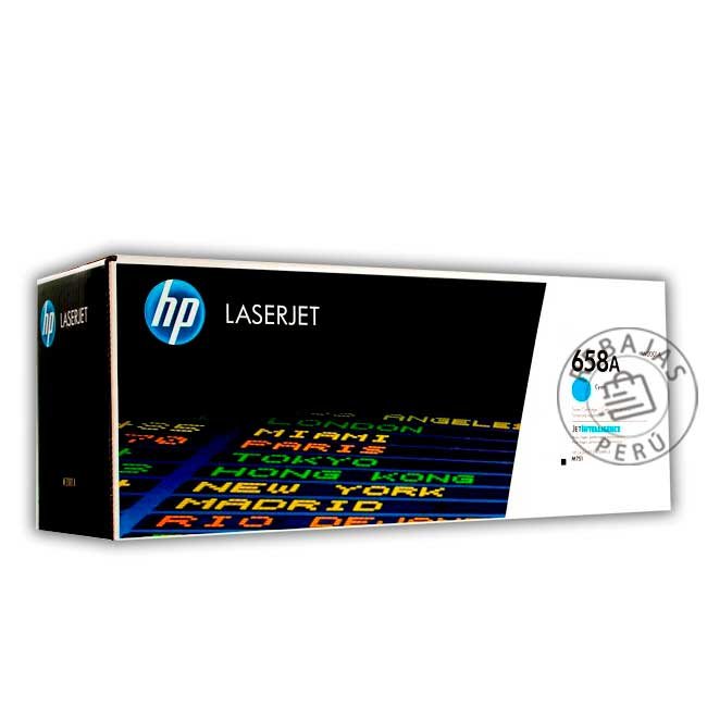 Cartucho de Tóner HP W2001A 658A Cyan Original para HP LaserJet M751dn 6.000 Páginas