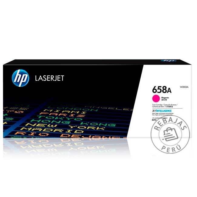 Cartucho de Tóner HP W2003A 658A Magenta Original para HP LaserJet M751dn 6.000 Páginas