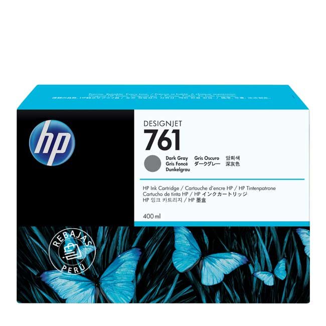Tinta HP 761 Dark Gray original CM996A de 400ml para plotters HP