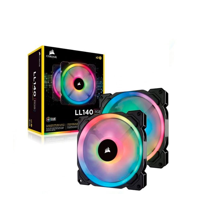 Fan Corsair LL140 RGB 140mm PWM 1300RPM 4 Pines con Iluminación RGB
