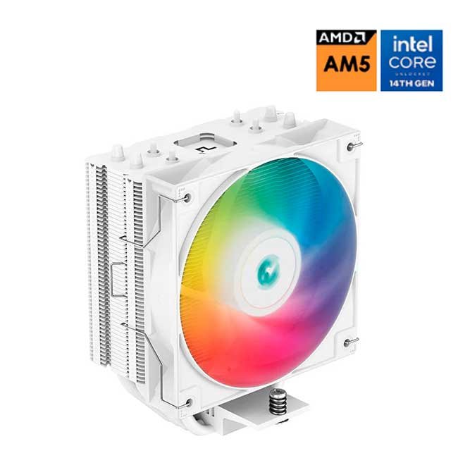 Cooler para Procesador DeepCool AG400 WH ARGB 120mm 4 Heatpipes 75.89 CFM Compatible Intel y AMD