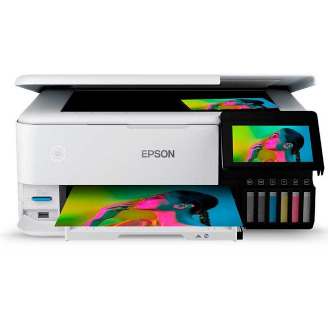 Impresora Fotográfica Multifuncional de Sistema de Tanques de Tinta Epson EcoTank L8160, Wi-Fi, USB.