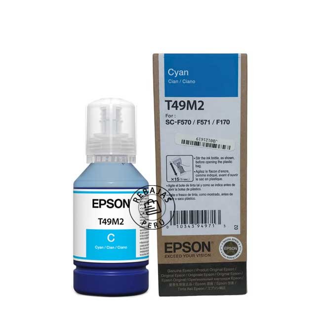 Tinta Epson T49M220 Cyan UltraChrome DS 140ml Sublimación Original