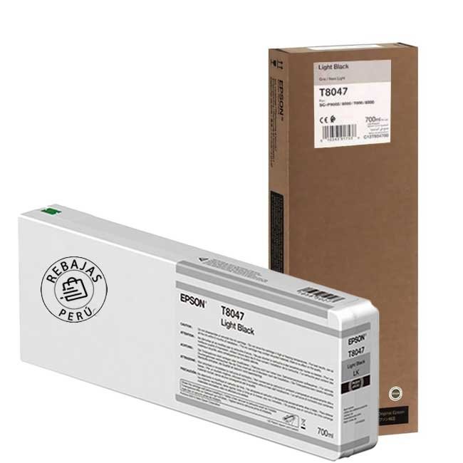 Tinta Epson T804700 Ultrachrome HD Light Black 700ml Original y Rendidora