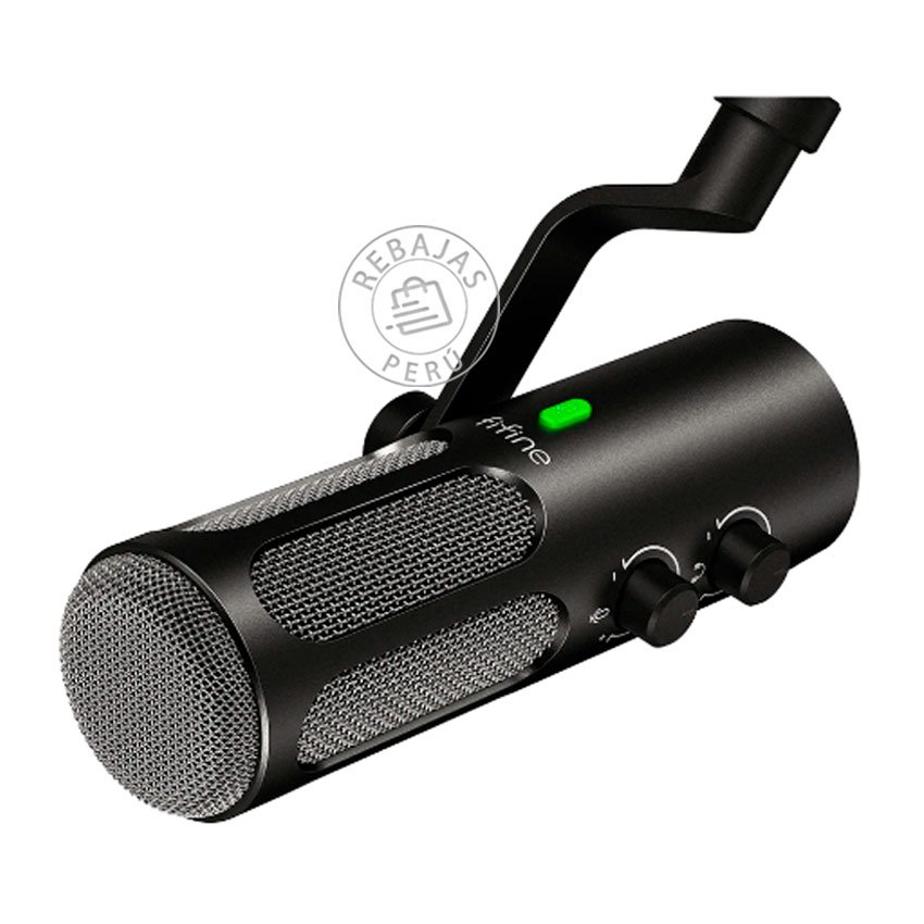 Micrófono Fifine Tank3 Negro Dinámico USB-C con Cardioide, Botón de Muteo y Control de Ganancia
