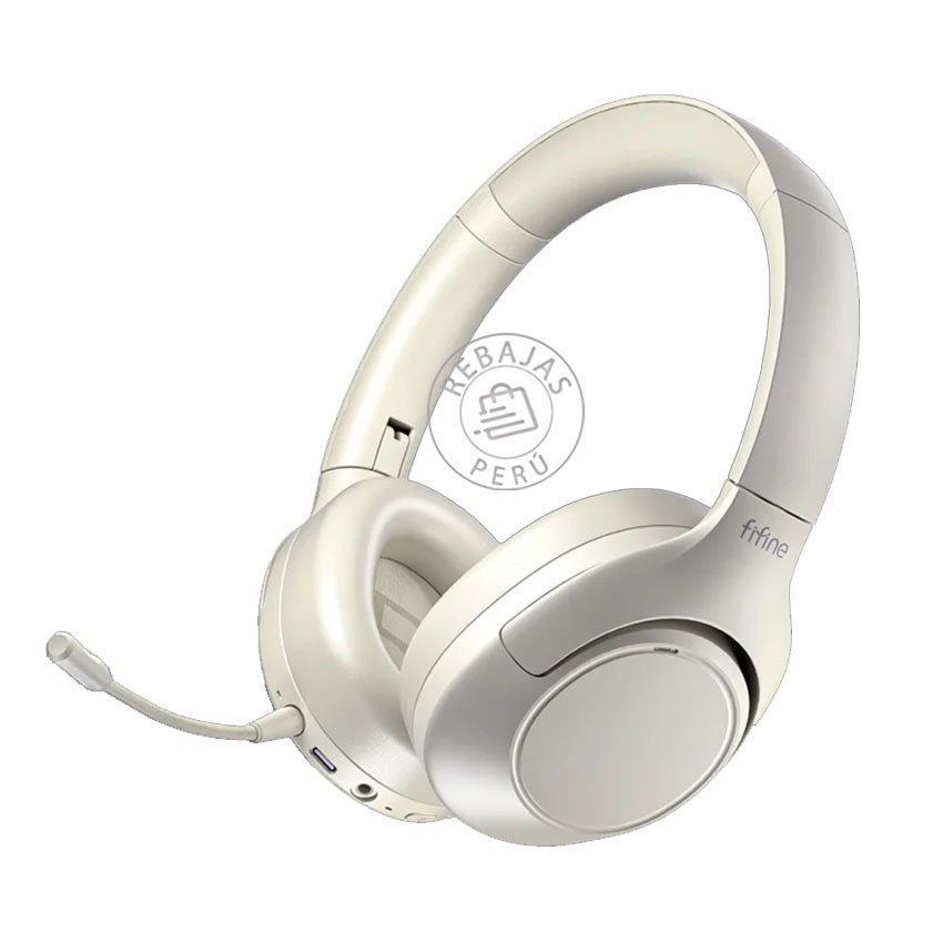 Auriculares Fifine X3 Wireless White 7.1, Bluetooth y USB-C con Micrófono Desmontable y Cancelación de Ruido