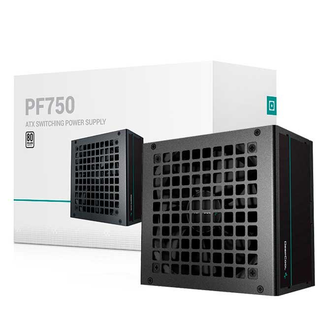 Fuente de Poder DeepCool PF750 750W ATX12V V2.4 80 PLUS White 230V EU con Ventilador 120mm Hypro Bearing