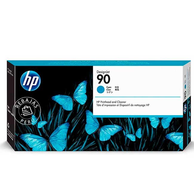 Cabezal HP C5055A (90) Cyan Original con Limpiador para DesignJet 4000 / 4500 / 4520