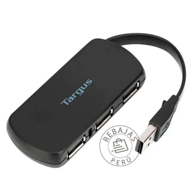 Hub USB Targus 4 Puertos USB 2.0 ACH114US – Compacto y Práctico para Conectar Más Dispositivos