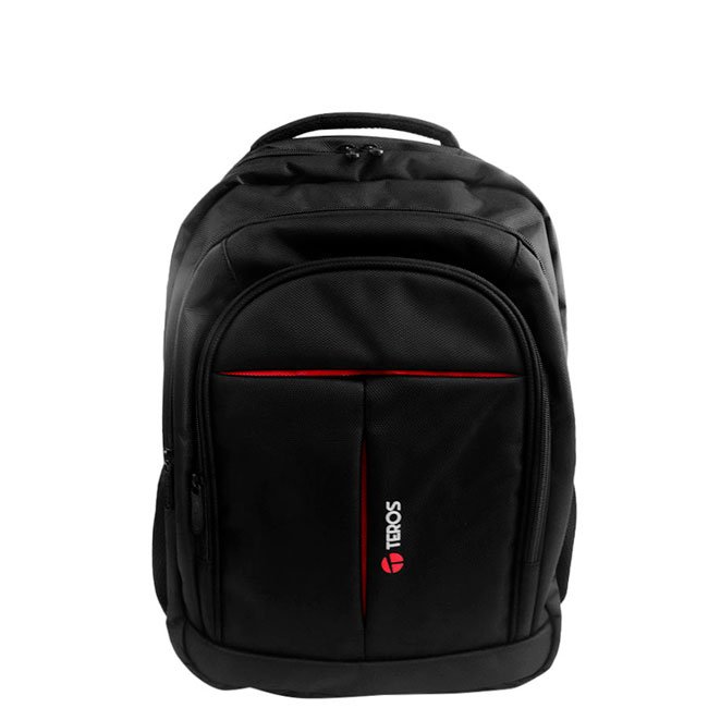 Mochila TEROS TE-IDS18560 para Notebook 15.6" – Negra con Detalles Rojos