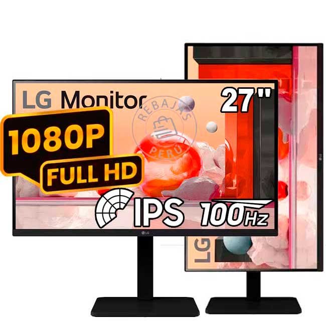 Monitor LG 27BA550-B 27" IPS FHD 100Hz con Altavoces y Ergonomía