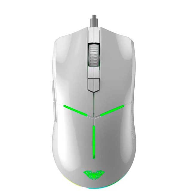 Mouse Aula F820 6 400 DPI RGB Blanco – 8 Botones Programables, Polling Rate 1 000 Hz