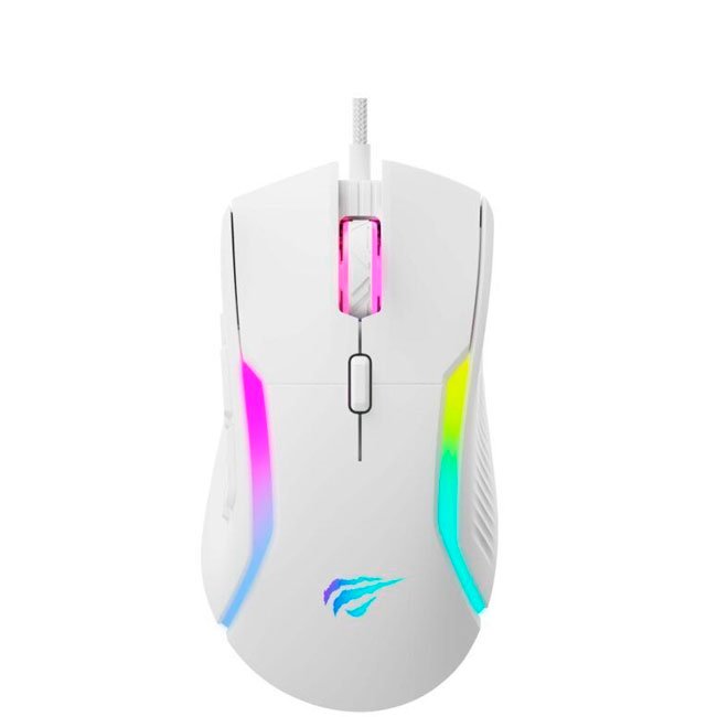 Mouse Gamer HAVIT MS1033 Blanco RGB – 9 Botones, USB, 8000 DPI