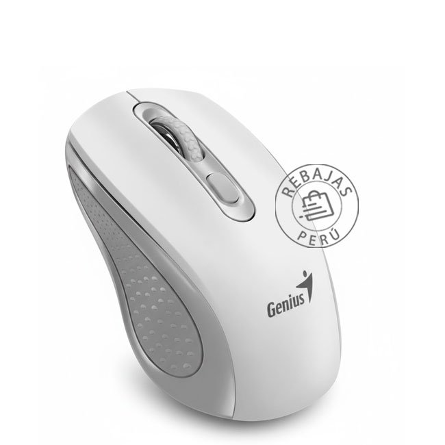 Mouse Inalámbrico Genius NX-8025S AI Copilot Silent Ergonómico 1200 DPI Blanco/Gris