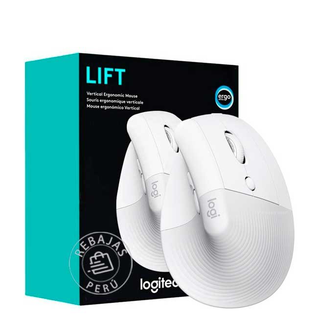 Mouse Logitech Lift Vertical Ergonómico Long Comfort Inalámbrico Bluetooth Blanco
