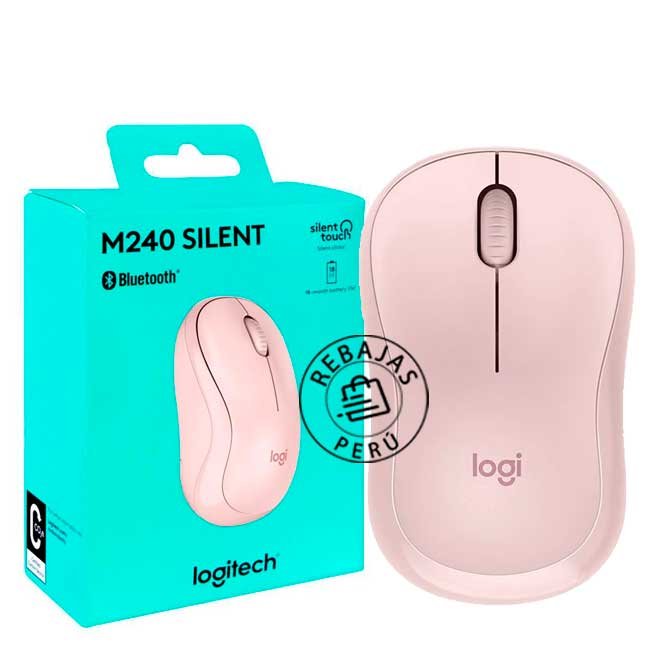 Mouse Logitech M240 Silent Bluetooth Rosa Inalámbrico