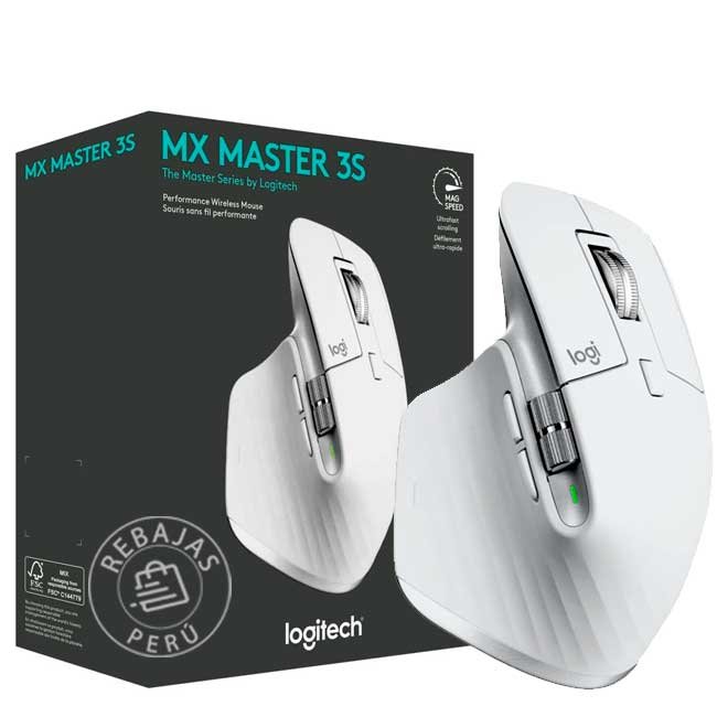 Mouse Logitech MX Master 3S Wireless Bluetooth 8K USB-C Pale Grey