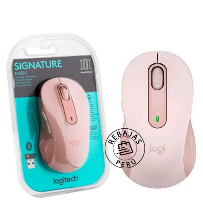 Mouse Logitech Signature M650 Silent Inalámbrico Bluetooth Rosa
