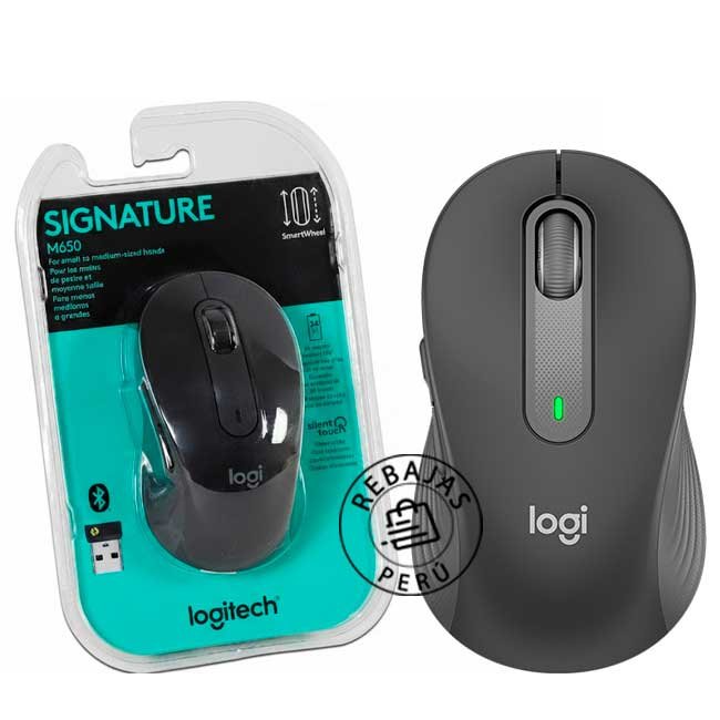 Mouse Logitech Signature M650 Silent Inalámbrico Bluetooth Negro