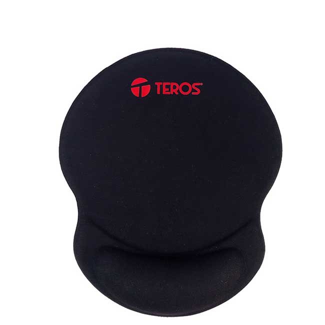 Mouse Pad TEROS TE-3015S con Reposamuñeca de Gel, Tela y Base Antideslizante, Negro