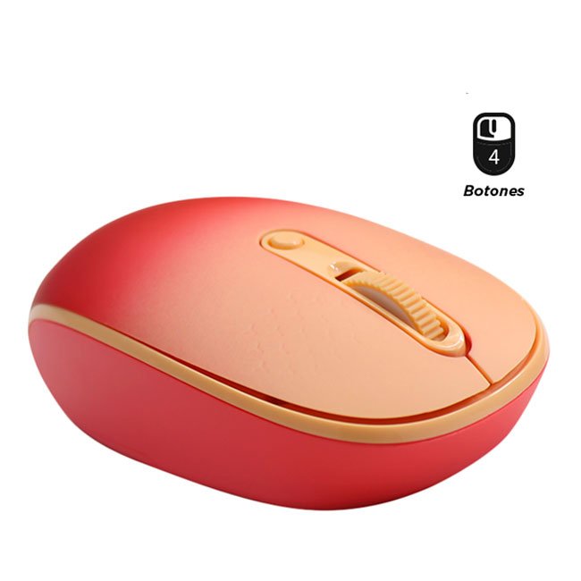 Mouse Óptico Inalámbrico TEROS TE-1223S 1600 DPI USB 4 Botones 2.4GHz Color Degradado