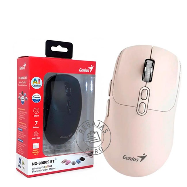 MOUSE GENIUS NX-8080S BT  Ratón Silencioso Inalámbrico con AI Copilot