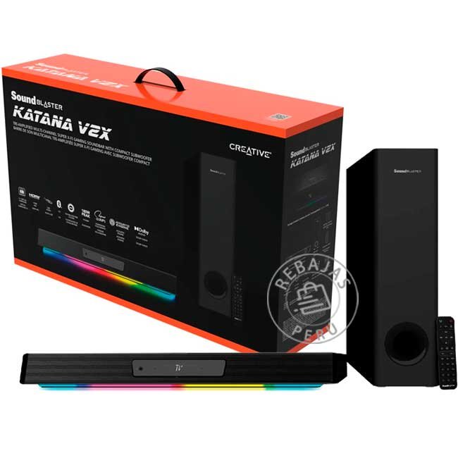 paralante creative  Sound Blaster Katana V2X Sonido Gaming con Audio Envolvente y Bluetooth 