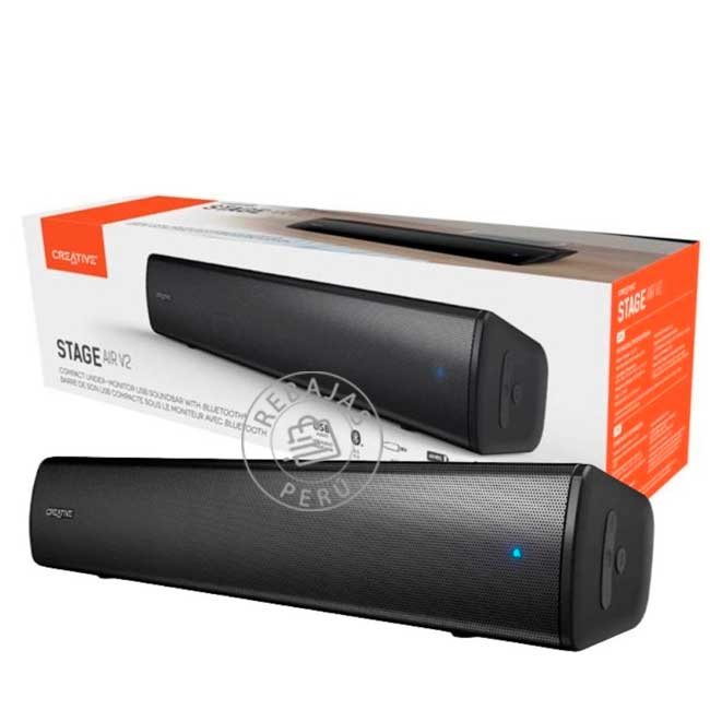 parlante Creative Stage Air V2 Barra de Sonido 2.0 con Bluetooth 5.0, 40W RMS y Conectividad Óptica