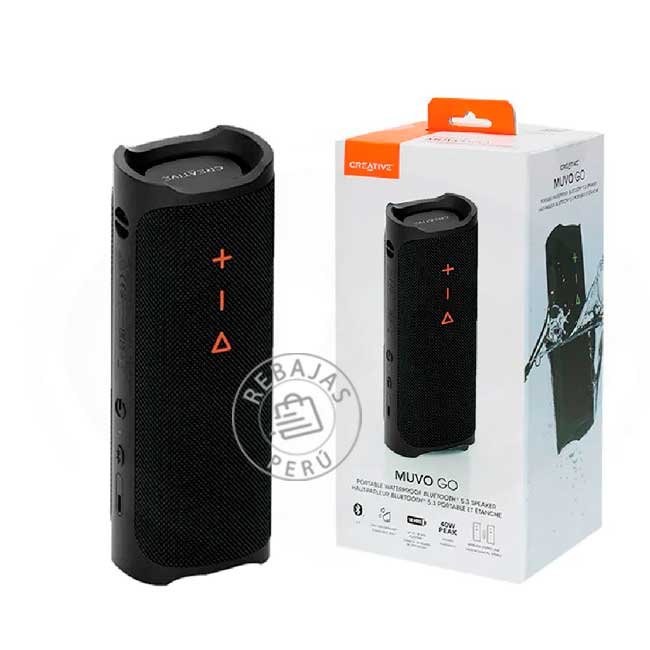 parlante Creative muvo go Altavoz Bluetooth Portátil IPX7, 20W de Potencia y Sonido Estéreo