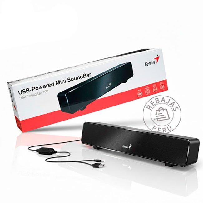 parlante genius  Sound bar 100  Sonido Estéreo Compacto para PC y Laptop