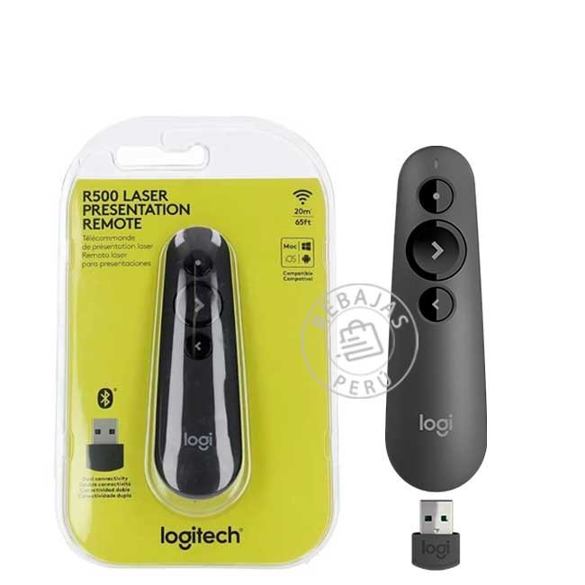 Puntero Logitech R500 Bluetooth/Wireless con Láser Rojo y Alcance de 20 Metros