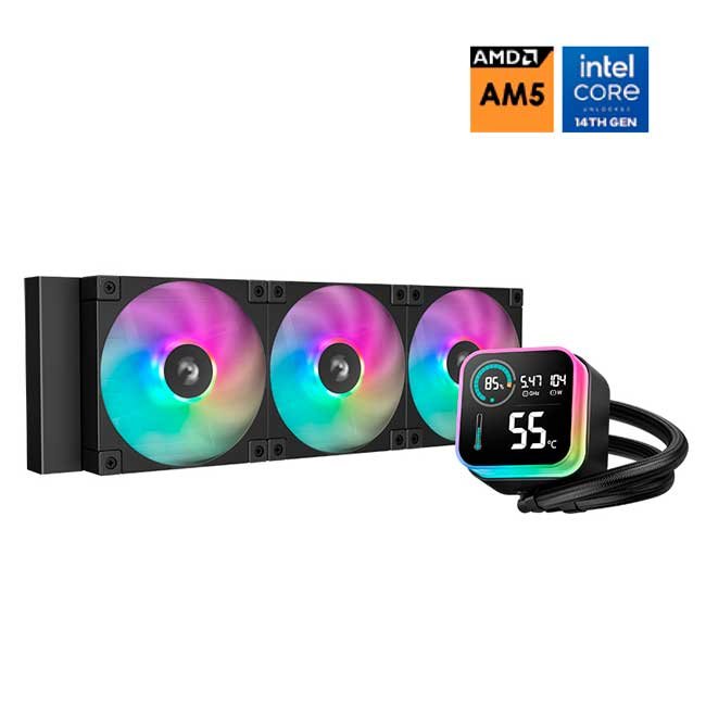 Refrigeración Líquida DeepCool LQ360 ARGB 360mm con Pantalla Digital, Bomba 5ª Generación y 3 Ventiladores FD12 PWM