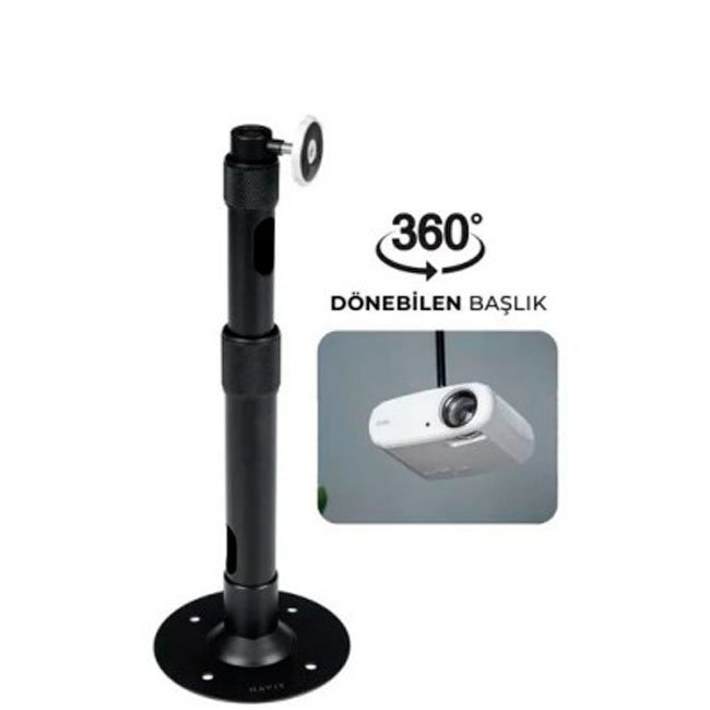 Soporte para Proyector Havit PA304 Black | 360° Ajustable, Altura 27.5-39cm, hasta 3Kg