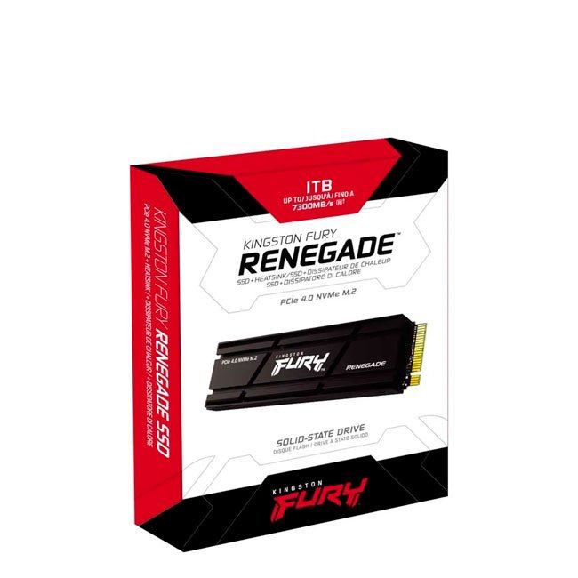 disco SSD Kingston FURY Renegade 1TB M.2 PCIe 4.0 NVMe 2280 | Lectura hasta 7300 MB/s 