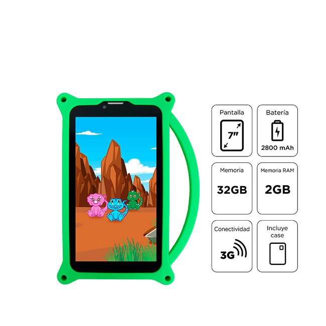 Tablet Advance Intro TR6955, 7" IPS 1024x600, Android 11 Go, 3G, Dual SIM, 32GB, RAM 2GB - dino green