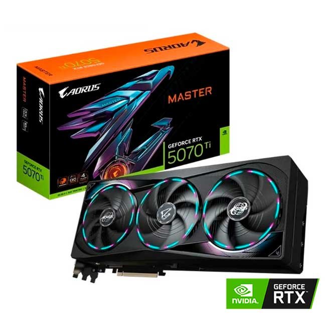 Tarjeta de Video GIGABYTE GeForce RTX 5070 AORUS MASTER 12GB GDDR7 PCIe 5.0 HDMI DP