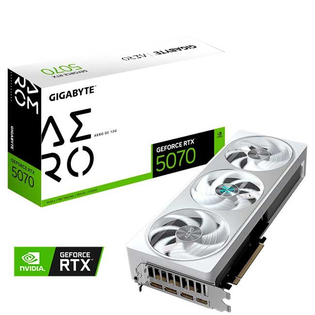 Tarjeta de Video Gigabyte GeForce RTX 5070 AERO OC 12GB GDDR7 Blanco, 192 Bits, Triple Ventilador, PCIe 5.0, HDMI 2.1b, DisplayPort 2.1b