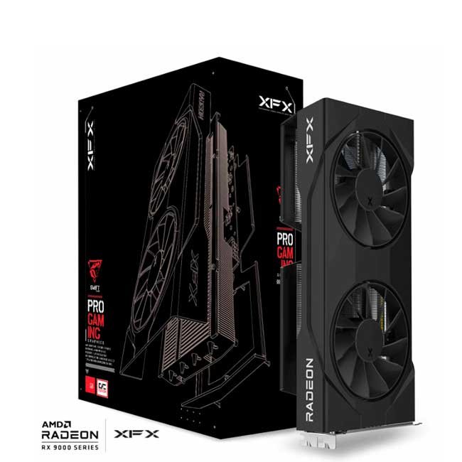 Tarjeta de Video XFX Swift Radeon RX 9060 XT 8GB GDDR6 OC Gaming Edition – PCIe 5.0, 2 Ventiladores, HDMI 1, DisplayPort 2