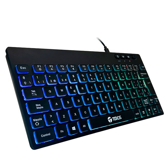Teclado Gamer Inalámbrico TEROS TE-4066G RGB, Bluetooth, Español, Switch Outemu Blue