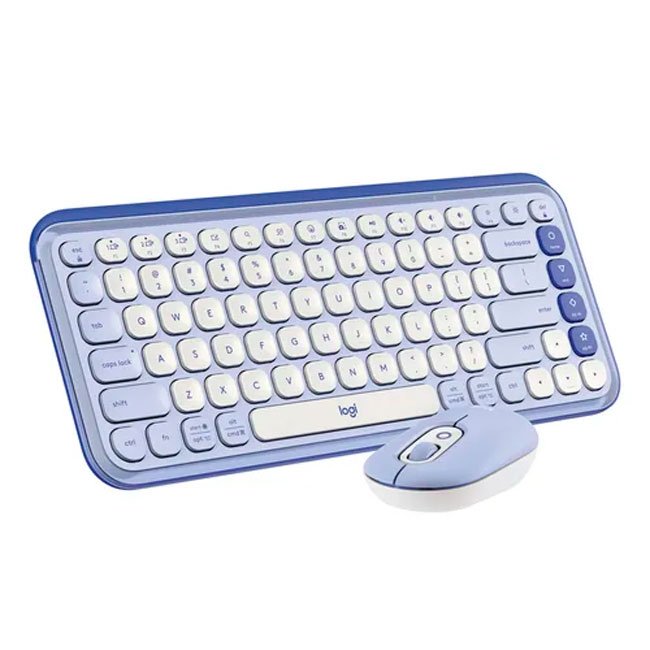 Teclado y Mouse Logitech POP Icon Bluetooth Lilac Compacto