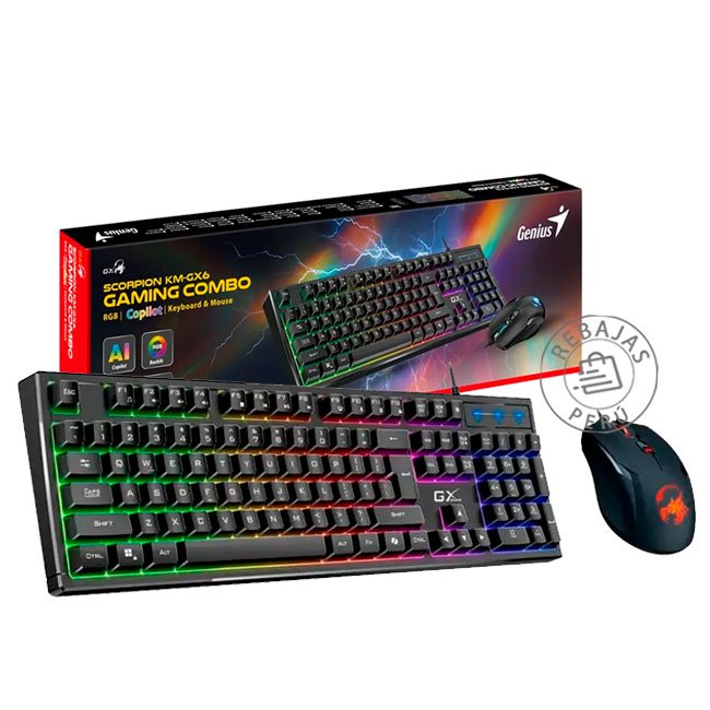 Teclado y Mouse Genius GX Scorpion KM-GX6 Gaming RGB con AI Copilot