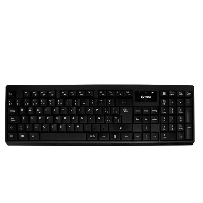 Kit Teclado y Mouse Inalámbrico TEROS TE-4071S 2.4GHz Español Negro – Compacto y Ergonómico