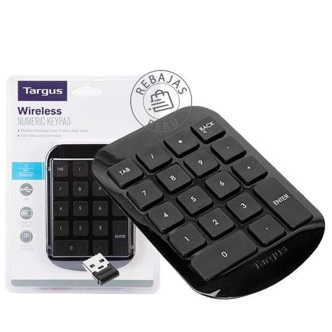 Teclado Numérico Inalámbrico Targus AKP11US USB Negro – Compacto y Compatible