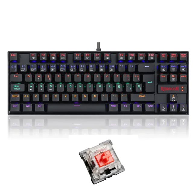 Teclado Redragon KUMARA K552-KR-SP Black Español | Mecánico con Iluminación Rainbow y Switch Outemu