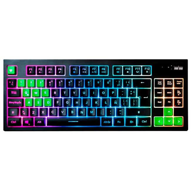 Teclado VSG Pulsar TKL – Membrana, 88 Teclas, Retroiluminado, USB, Negro