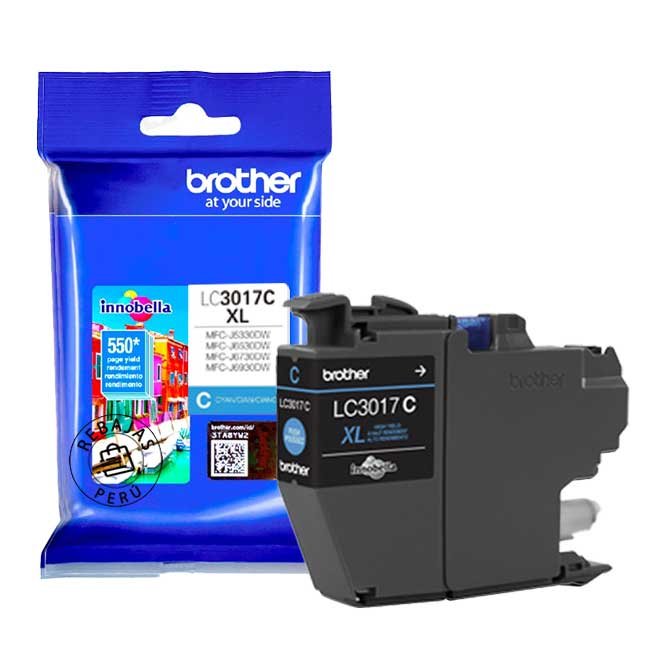 Tinta Brother LC3017C Cyan 550 páginas – Alto rendimiento MFC-J5330DW