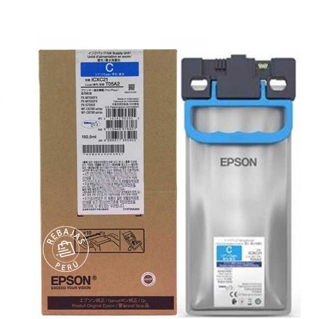 Tinta Epson T05A200 Cyan Original para WF C878R y C879R Alta Calidad